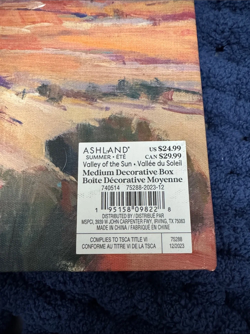 Ashland Desert Canvas Art Print in Blue and Orange